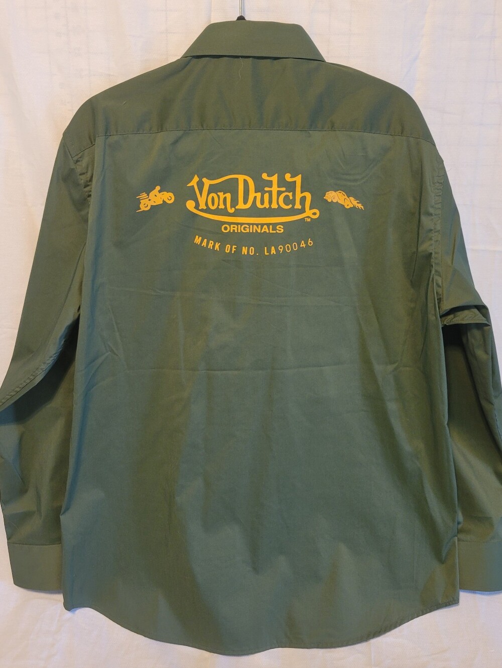 VON DUTCH NWT SZ L Olive Green Work Shirt Button Up